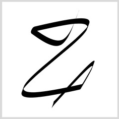 Letter Z Line icon black color. Vector Illustration for Icon, Symbol, Logo etc