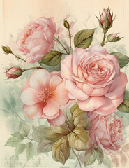 Flower Stationary, Rose Design, Wedding Invitations, Stationary Design. Generative AI