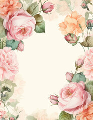Flower Stationary, Rose Design, Wedding Invitations, Stationary Design. Generative AI
