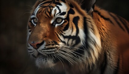 Portrait of Majestic Bengal tiger eyes 4k
