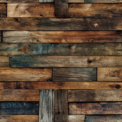 Naklejka premium Seamless Wood Pattern, Boards, Rustic, Vintage. Pattern Fits Together Seamlessly. Generative AI