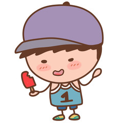 Boy eating ice pop
