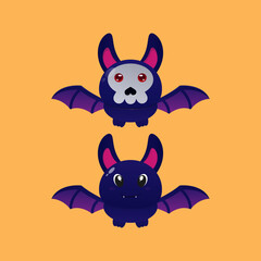 vector illustration of two bats