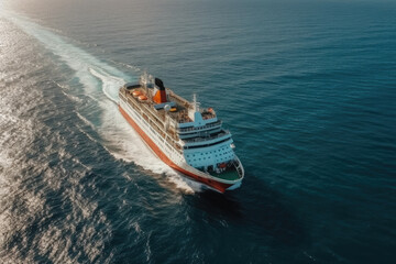 Naklejka premium cruise in the ocean as touristic theme created with Generative AI technology