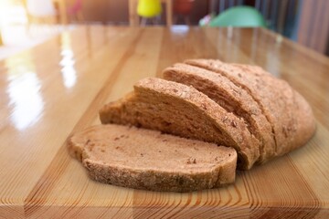 Sliced tasty fresh Bread on desk