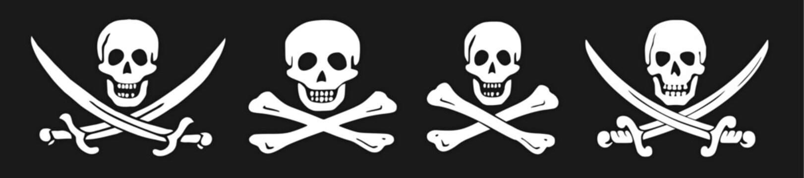 Old Historical Pirate Flags / Ai Illustrator
