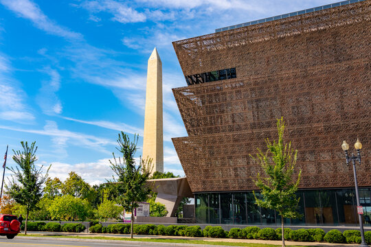 United States, Washington - September 21, 2019: The National Museum of African American History and Culture is a Smithsonian Institution museum located on the National Mall, its opened by Barack Obama