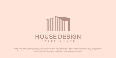 Building logo illustration vector graphic design in line art style. Good for brand, advertising, real estate, construction, house