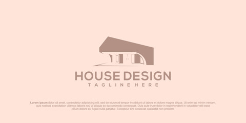 Building logo with modern line art design, design template, logo, logo template