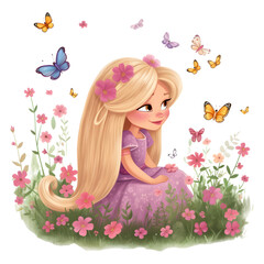 Obraz na płótnie Canvas Watercolor Fairy Princess Sublimation 3