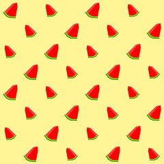 Vector Low Poly Watermelon Seamless Pattern