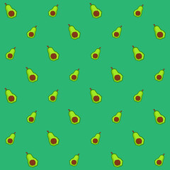 Vector Low Poly Avocado Seamless Pattern