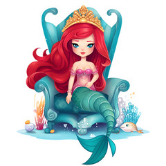 Obraz na płótnie Canvas Watercolor Fairy Mermaid Sublimation