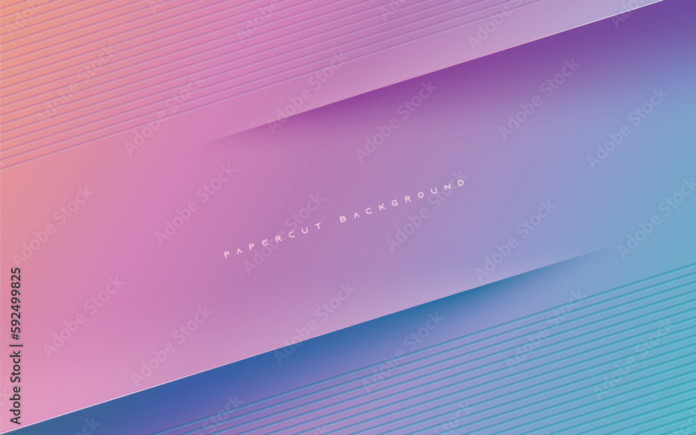 Poster gradient abstract diagonal papercut background