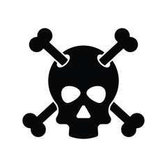Crossbones and skull death vector icon. isolated on white background. vector illustration