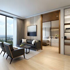 Interior Design luxury living room 3D Render