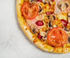 ppizza on the grey background