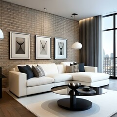 Interior Design luxury living room 3D Rendering