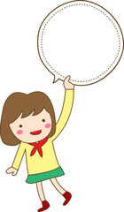 doodle Frame for text with a girl