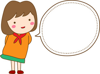 doodle Frame for text with a girl