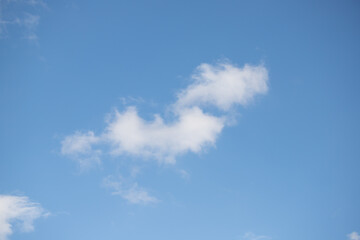 Fototapeta na wymiar Blue sky with white fluffy clouds in sunny weather.