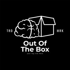 brain beside the box for creativity studio and creative industry logo design
