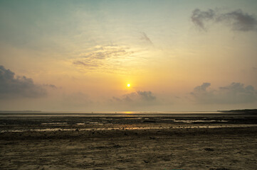 sunrise in the seashore of Bakkhali