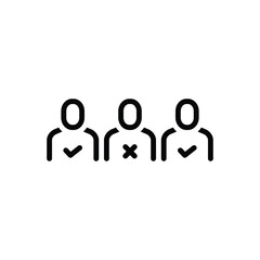 Black line icon for selections 