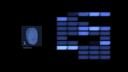 A 4k HUD element animation of a fingerprint scanner. The shot is 24p and comes with a MATTE for the alpha channel. - Powered by Adobe