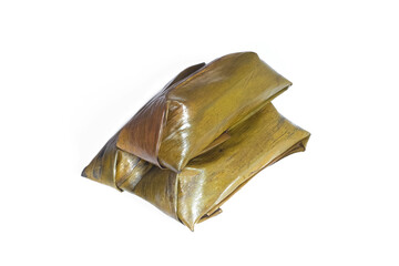 Lontong isolated on white background