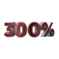 300 Percent 3D render transparent background