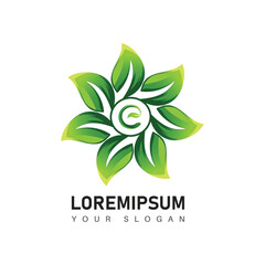 Leaf tree community logo design vector illustration.