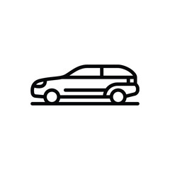 Black line icon for car 