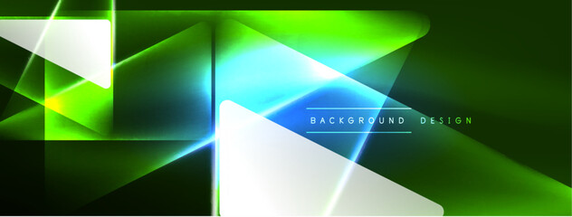 Vibrant Geometric Neon Shiny Line Background. A Bold and Stunning Display of Shapes, Lines, Colors, and Glow, Perfect for Futuristic Modern Designs, Hi-tech Presentations, Technology Web Pages