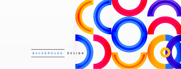Obraz premium Colorful circle abstract background. Template for wallpaper, banner, presentation, background