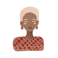 Portrait of a blond teenager. Avatar of a happy student of the university. Colorful vector flat illustration