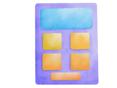 bank icon business watercolor hand draw element transperance background