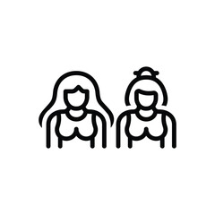 Black line icon for babes 