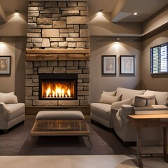 Fototapeta premium fireplace room12, Generative AI