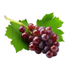 red grapes on transparent background, Generative Ai