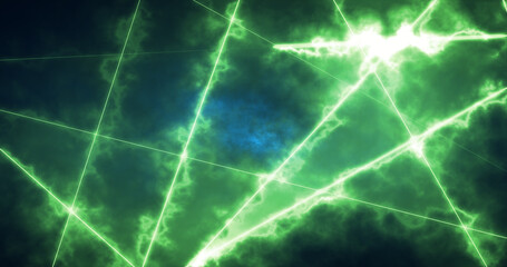 Fototapeta na wymiar Abstract green energy lines magical glowing background