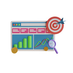 Obraz premium 3d illustration, Dashboard business of analytics optimization