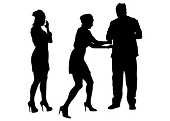 Couple of young guy and girl on white background