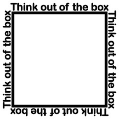 Think out of the box 2. Motivational quote. Vector background for poster, postcard, print, t-shirt design. Typography concept