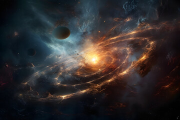 Obraz premium space background explosion super nova generative ai