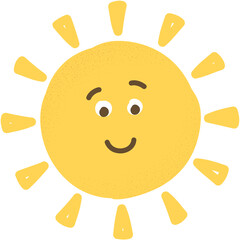 Cute handdrawn smiling sun