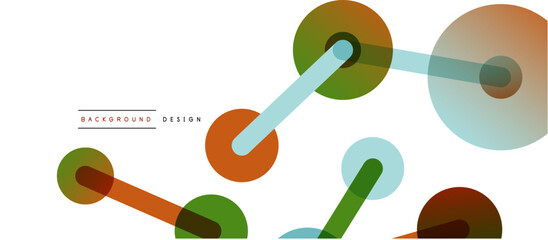 Line points connections geometric abstract background. Circles connected by lines. Trendy techno business template for wallpaper, banner, background or landing