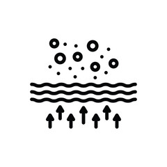 Black line icon for particle 