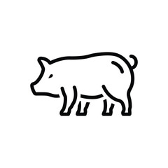 Black line icon for pig hog 