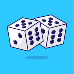 Two dice vector icon illustration. Cartoon dice floating icon premium vector, Flat vector
